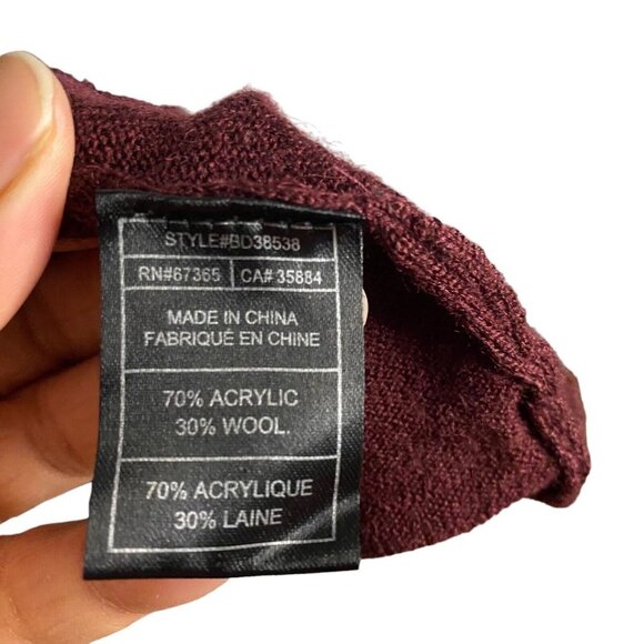 BB Dakota Women's Burgundy Midi A-Line Knit Dress - Picture 5 of 7